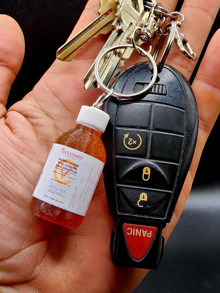 Lean bottle key chain