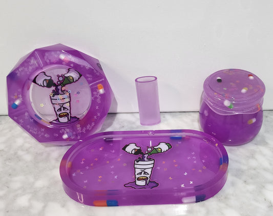 Double cup tray set